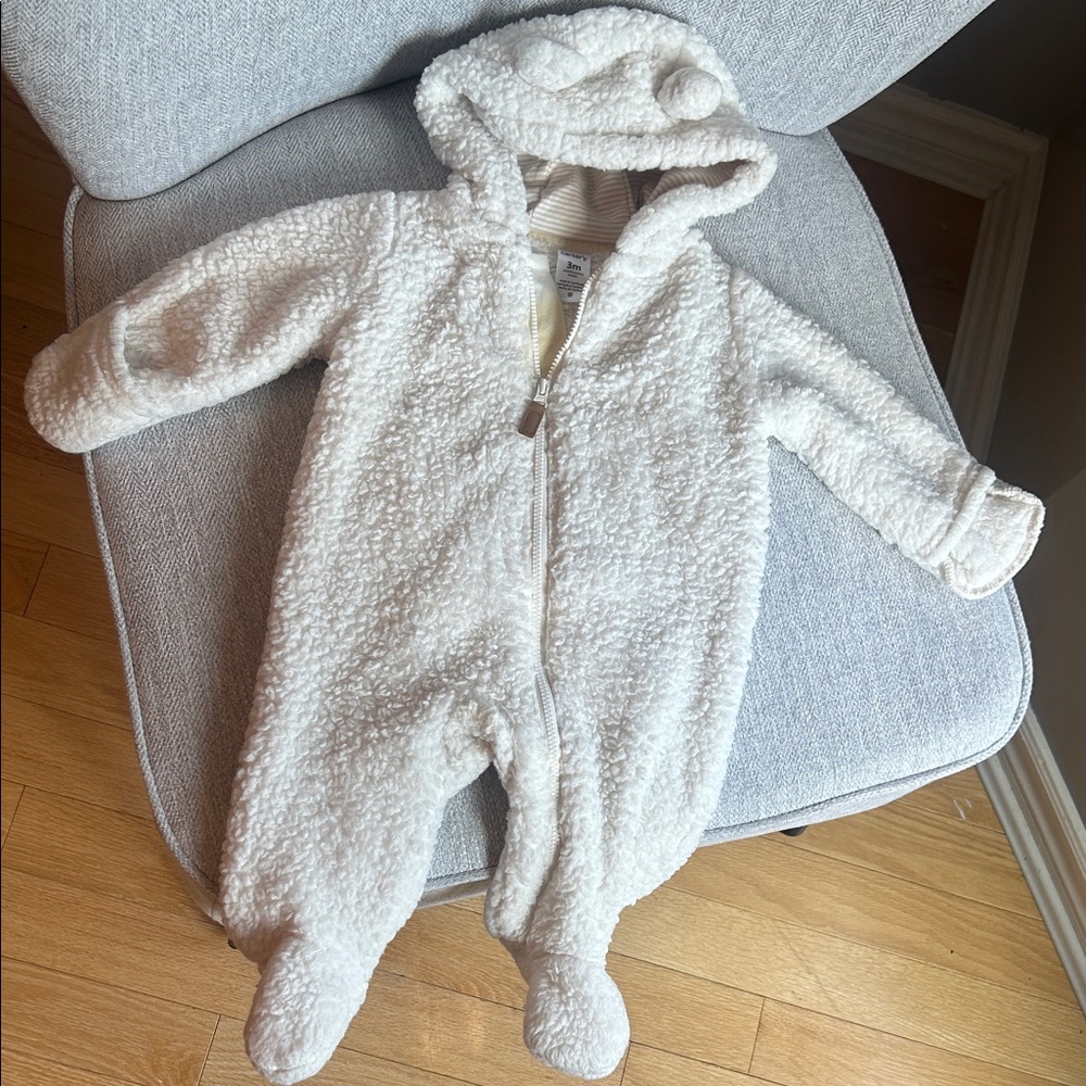 Carter's Cream Fleece Sherpa Footed One-Piece
